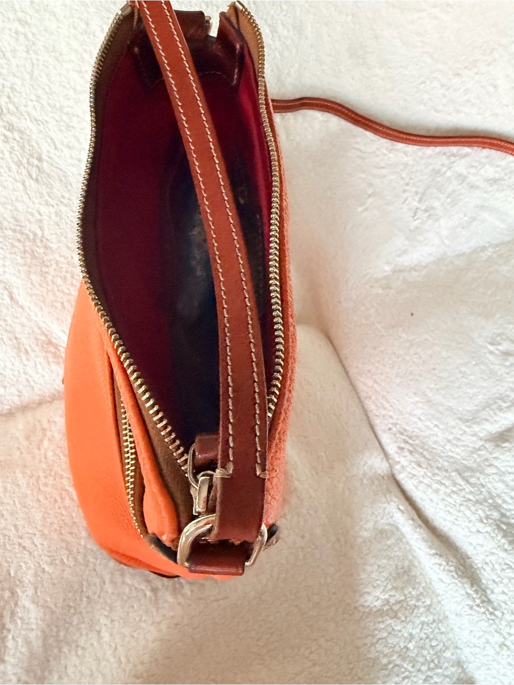 Dooney & Bourke Orange Pebbled Leather Convertible Shoulder/Crossbody Bag - Picture 16 of 16